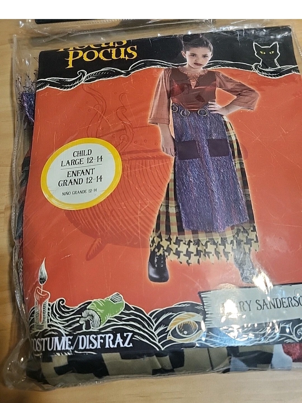 Girls Mary Sanderson Halloween Costume Disney Hocus Pocus Size L  12-14 #4072